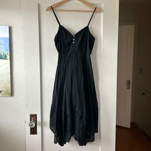 Universal Thread Size Medium Black Sundress w/ Floral Cut Out Hem Detail